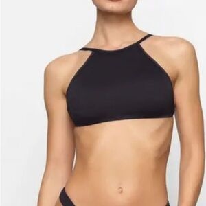 SKIMS Recycled Swim High Neck Top with Tie Back Bikini Top
